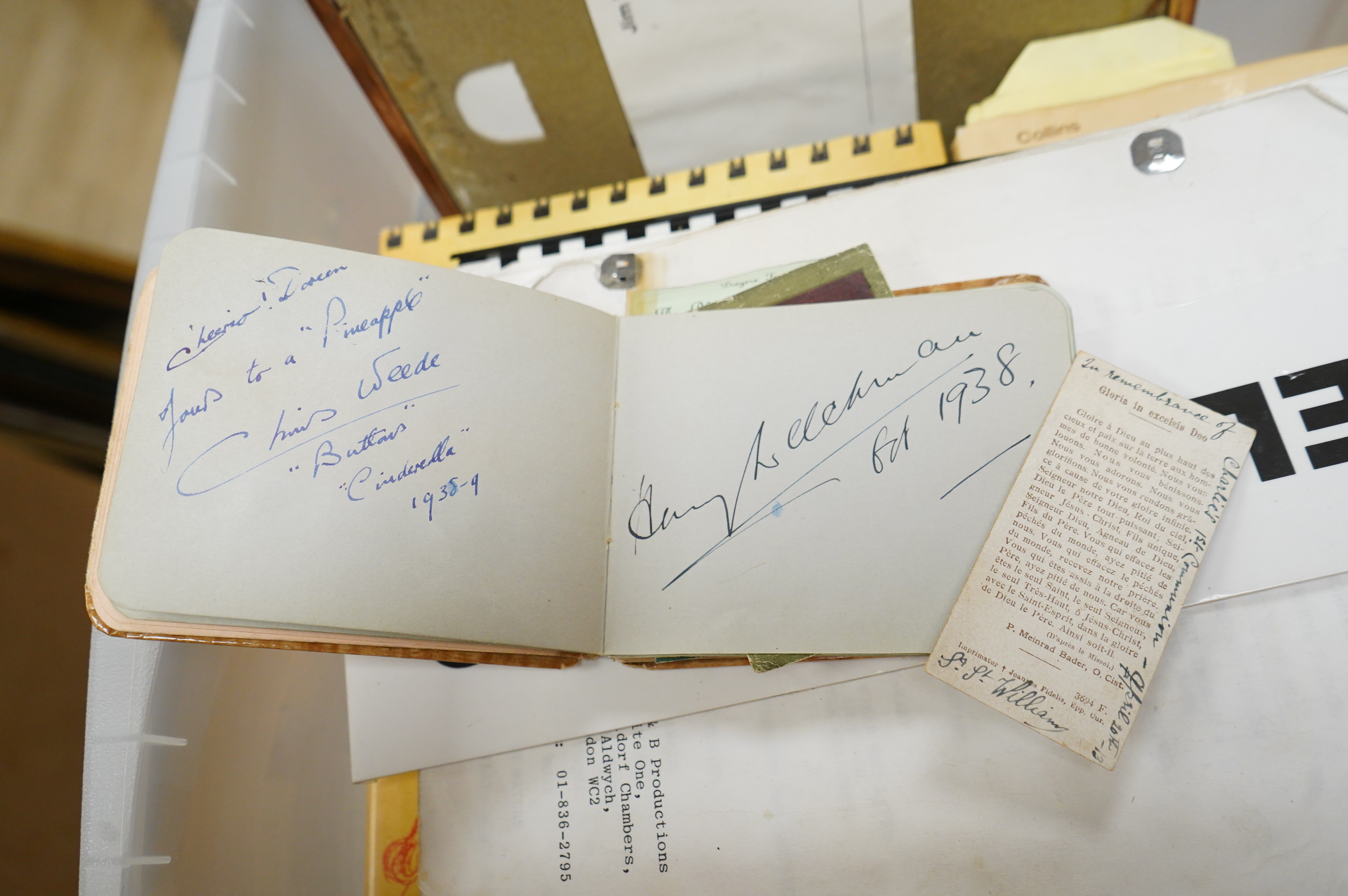 An archive of autographs and signed books relating to Bella Emberg, famed for her work on the Russ Abbot Show, and having originally come from her estate, comprising signatures of mainly television stars of the 1970s, 80